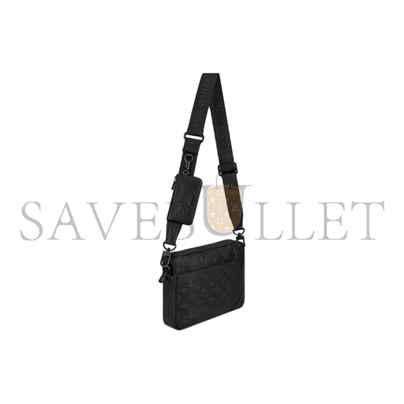 LOUIS VUITTON EMBOSSED LEATHER AND COWHIDE MESSENGER BAG SHOULDER CROSSBODY BAG M46602 (25*18.5*7cm) 